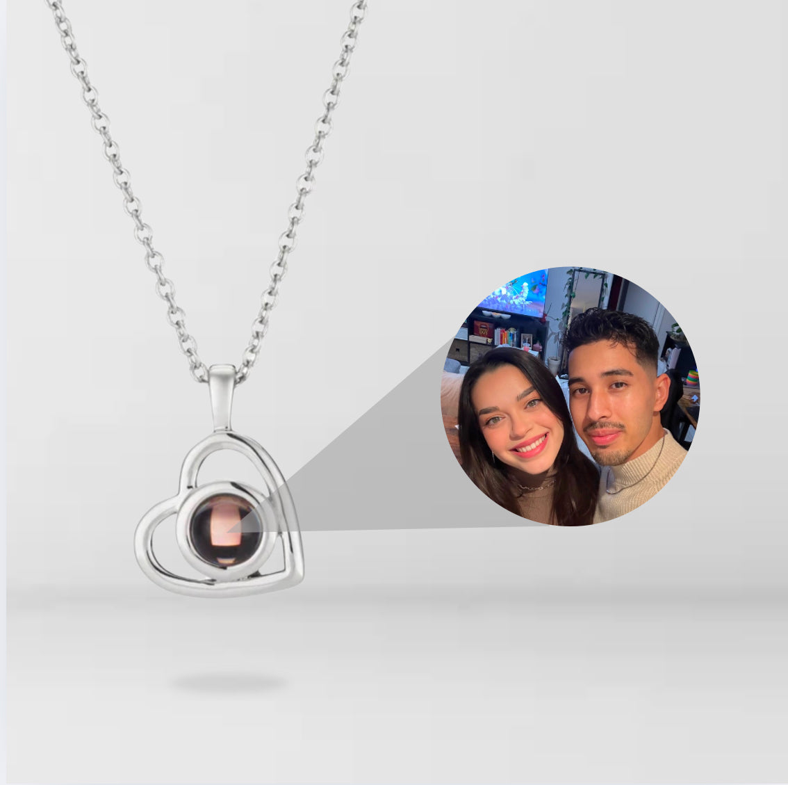 Custom Photo Heart Pendant